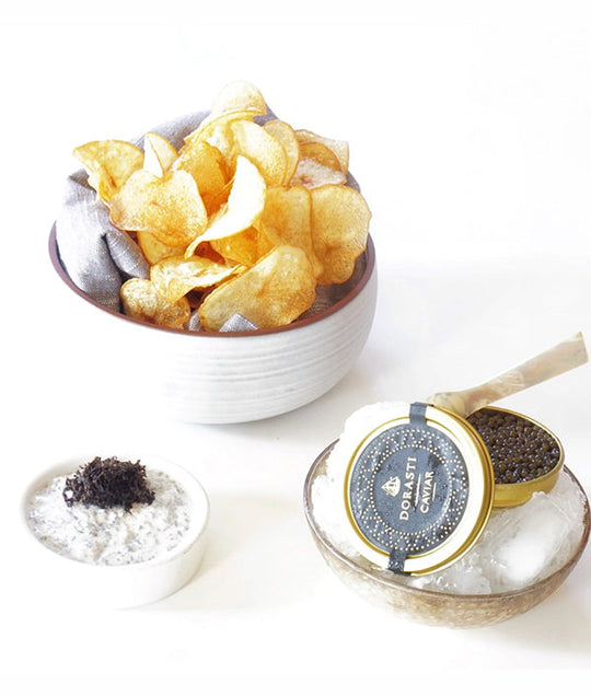Potato Chips with Creme Fraiche & Caviar