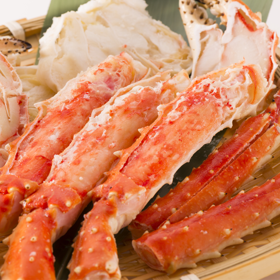 red king crab legs cut zoomed in photos