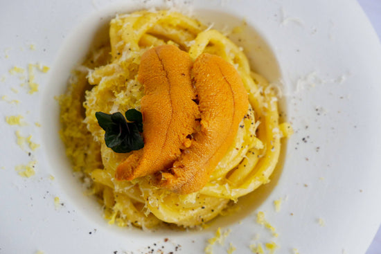 vidoe on how to make caviar uni pasta dish